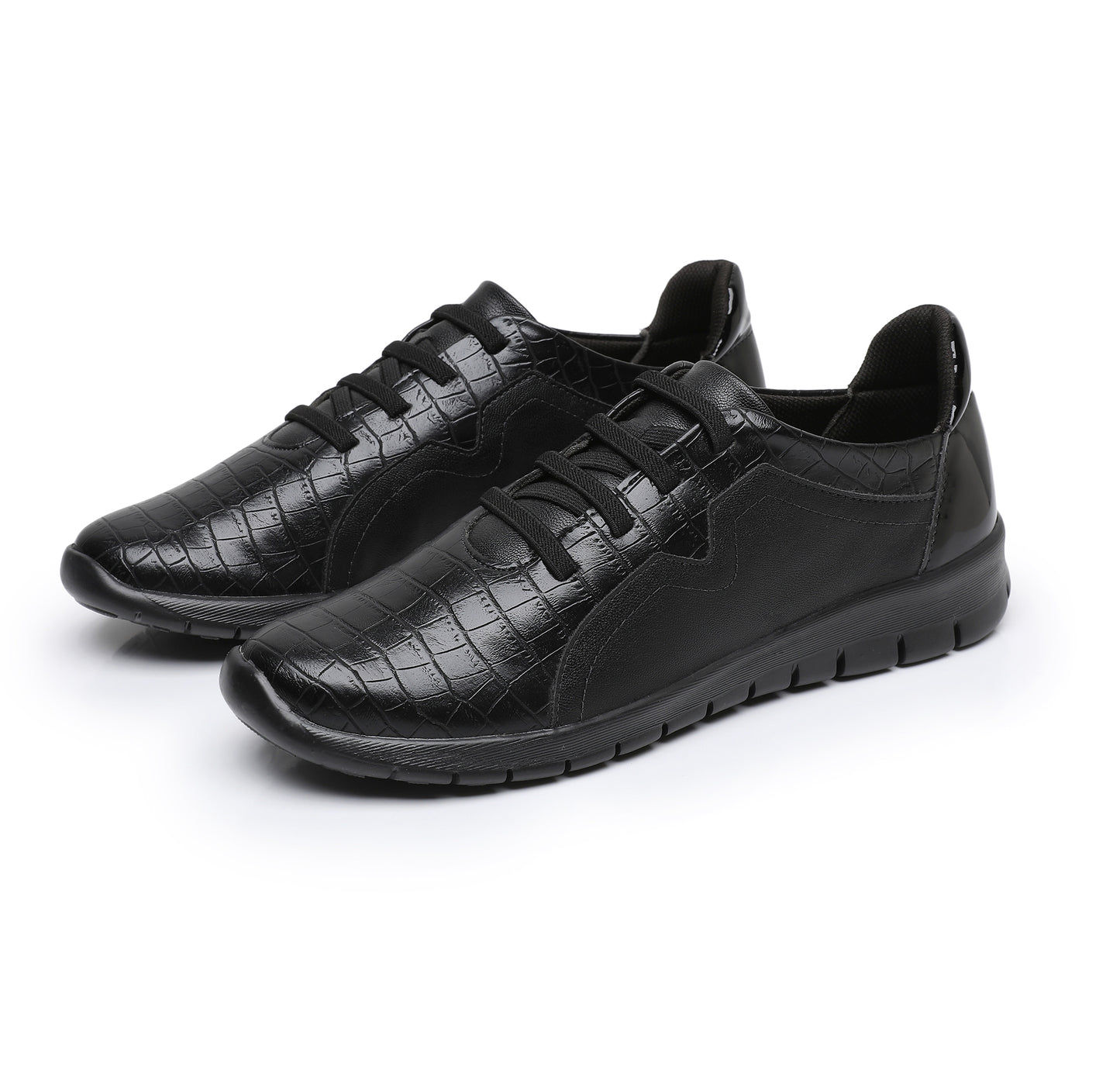 Black Croco Sneakers for Women (970.055)