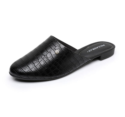 Slip on Loafers Slides Backless Mules - Black (104.011)