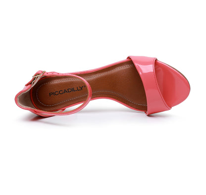 High Stiletto Heel Sandals - Coral Patent (727.022)