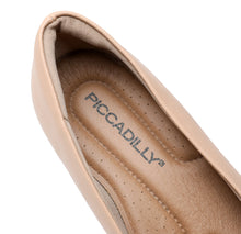 Piccadilly Beige Patent Deco Toe Pump Shoes for Women (110.128)