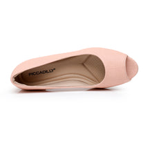 "Elegant Comfort: Piccadilly Peach Peep Toe Pump Heel Shoe for Women"(114.046)
