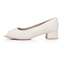 "Elegant Comfort: Piccadilly Natural Peep Toe Pump Heel Shoe for Women" (114.046)