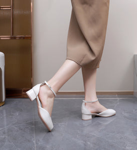 女用白色露趾高跟鞋 (114.045) 
