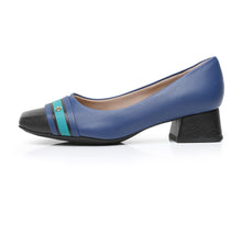 Piccadilly Blue Pump Comfort Shoes with a Block Heel for Women (160.056)