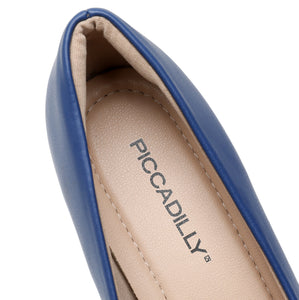 Piccadilly Blue Pump Comfort Shoes with a Block Heel for Women (160.056)