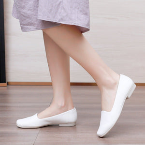 女款白色納帕皮平底鞋 (250.132) 