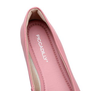 Piccadilly Dark Pink Pointed Toe Flat Shoe with Decorative Heel (274.054)