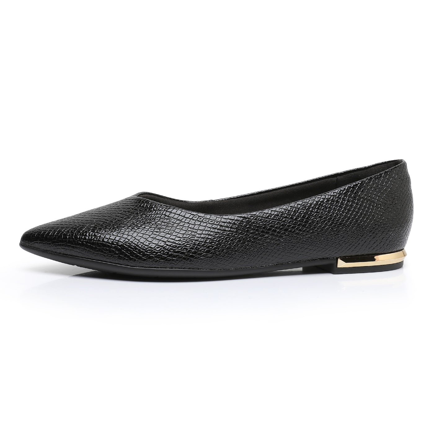 Sleek Deco Point Flats - Black Patent (274.054)