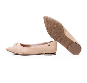 Piccadilly Nude Pointed Toe Shoe with Decorative Heel Flat for Women (274.064)