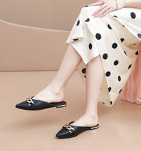 PICCADILLY Black Pointed Toe Mule Flats for Women (274.075)