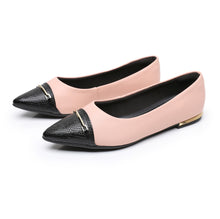 Piccadilly Peach & Black Pointed Toe Shoe with Decorative Heel Flat (274.078)