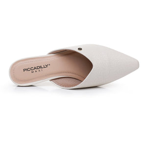 Piccadilly White Women's Pointed Toe Mules (279.001-12)