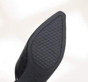 女用黑色鱷魚紋便鞋 (279.001) 