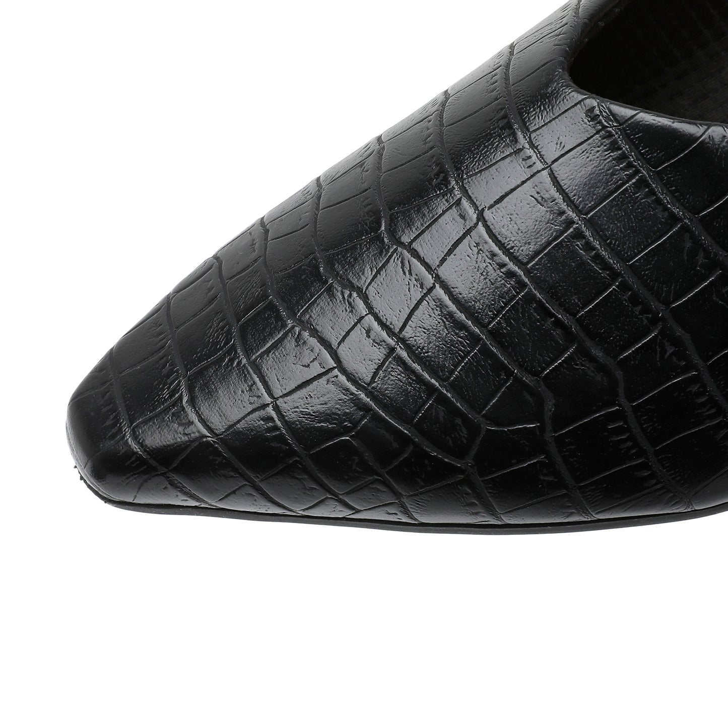 Voguish Mule Flats - Black Croco (279.001-12)