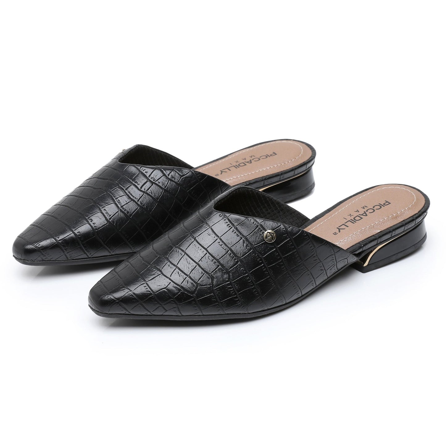 Voguish Mule Flats - Black Croco (279.001-12)