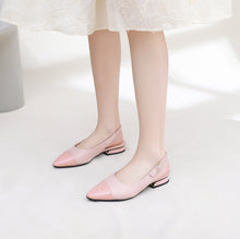 女款玫瑰色與桃色露跟平底鞋 (279.014) 