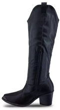 Piccadilly Black Solid Zipper Heeled Boots (761.003)