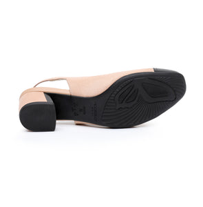 Piccadilly Nude & Black Sling-Back Pumps for Women (322.031)