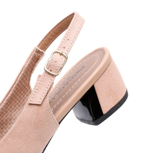 Piccadilly Nude & Black Sling-Back Pumps for Women (322.031)