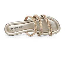 Piccadilly Gold Women's Triple Strap Embellished Sandal (425.071)
