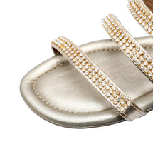 Piccadilly Gold Women's Triple Strap Embellished Sandal (425.071)