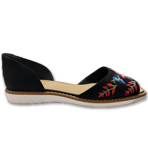Black with Embroidery Ladies Sandal (406.047)