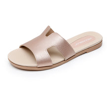 Piccadilly Metal Rose Open Toe Slip-On Flat Sandals (418.048)