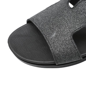 Piccadilly Grey Open Toe Slip-On Flat Sandals (418.048)