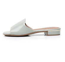 Piccadilly Lime Patent Trendy-Slide with Deco Heel for Women (558.011)
