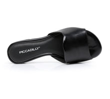 Piccadilly Black Patent Trendy-Slide with Deco Heel for Women (558.011)
