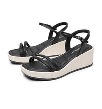 "Stylish and Supportive: Piccadilly BLACK Wide-Fit Platform Sandals" (580.005)
