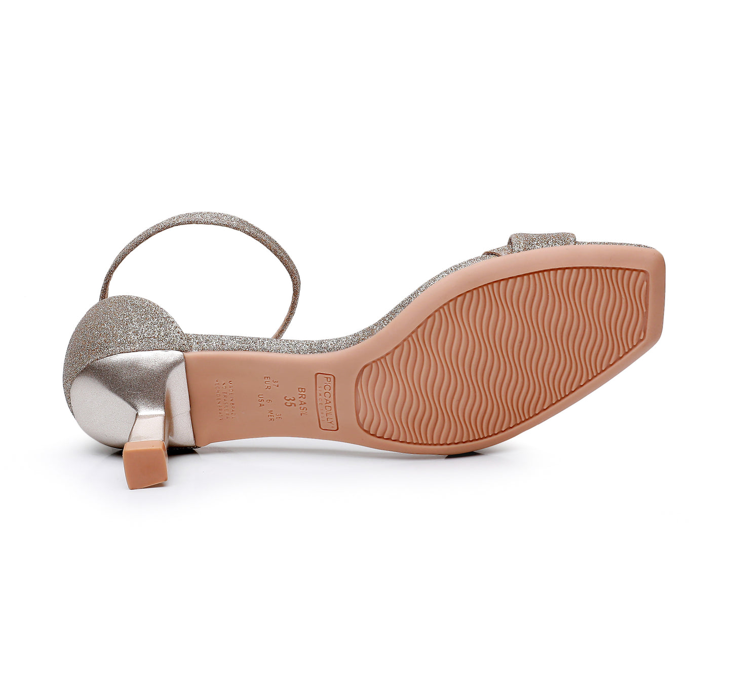 Sleek Ankle Clasp Sandals -Glitter Champagne (588.006)