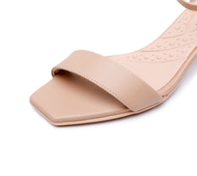 Piccadilly Nude Nappa Covered Heel Women's Sandal with Ankle Strap (588.006)