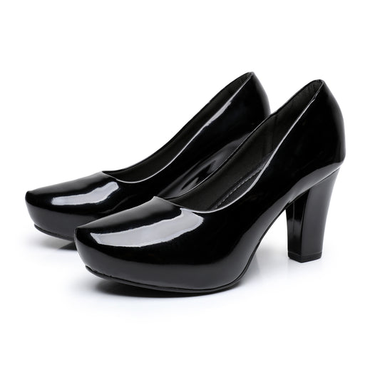 女用黑色漆皮高跟鞋 (693.001) 