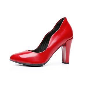 女紅色漆皮高跟鞋 (695.009) 