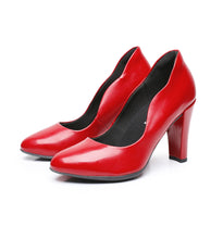 "Step into Confidence: Piccadilly Ladies Red Patent Hi Heel Pumps" (695.009)