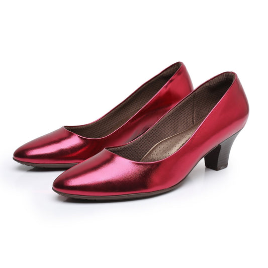 女紅色金屬高跟鞋 (703.001) 