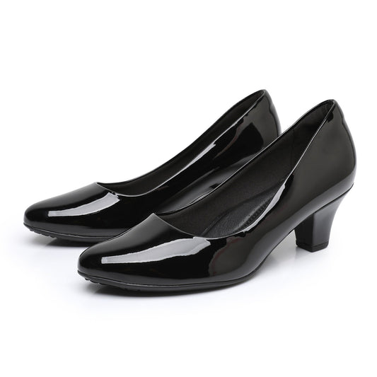 女用黑色漆皮高跟鞋 (703.001) 