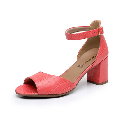 Coral Nappa Croco Heels for Women (685.007)