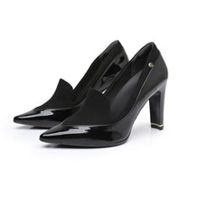 Piccadilly Black Pointed Toe Cone Hi Heel Dual Color Ladies Shoes (749.020)