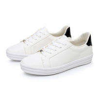 Piccadilly White & Black Lightweight Women's Lace-Up Sneakers (851.003)