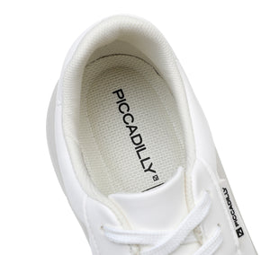 "Step in Comfort: Piccadilly White Women's Wide Fit Lace-Up Sneaker with Arch Support" (936.007)