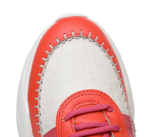 Piccadilly Pink & Coral Women's Wide Fit Lace-Up Sneaker with Arch Support (939.005)