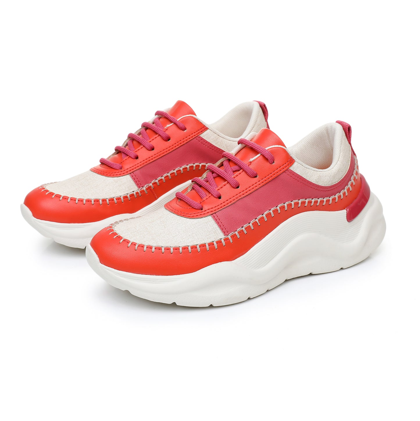 City Beat Chunk Sneakers - Pink & Coral (939.005)
