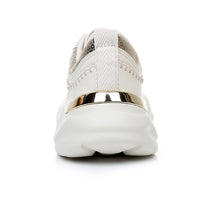 Piccadilly White & Gold Women's Wide Fit Lace-Up Sneaker with Arch Support (939.005)