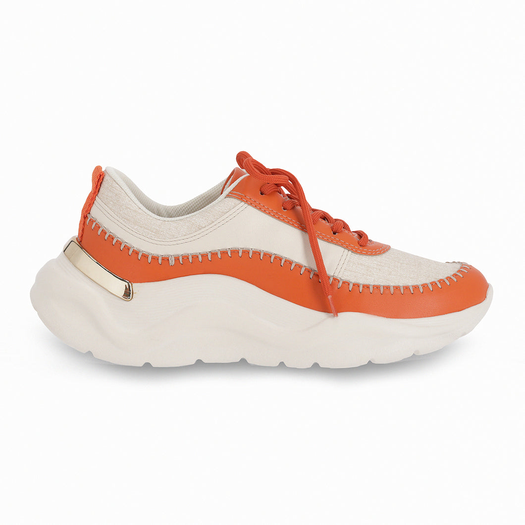 White & Orange Sneakers for Women (939.005)
