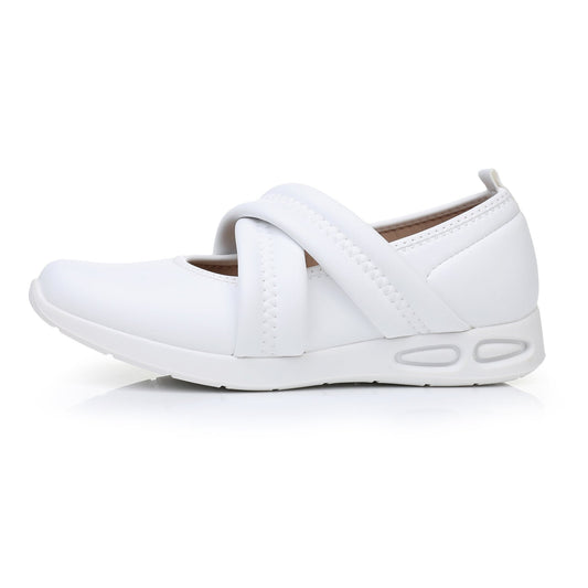 White Comfy Sneakers with Anti-Viral Footbed (998.003)