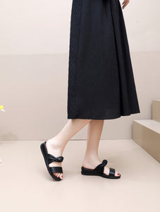 Black Wedge Sandal for Women (458.018)