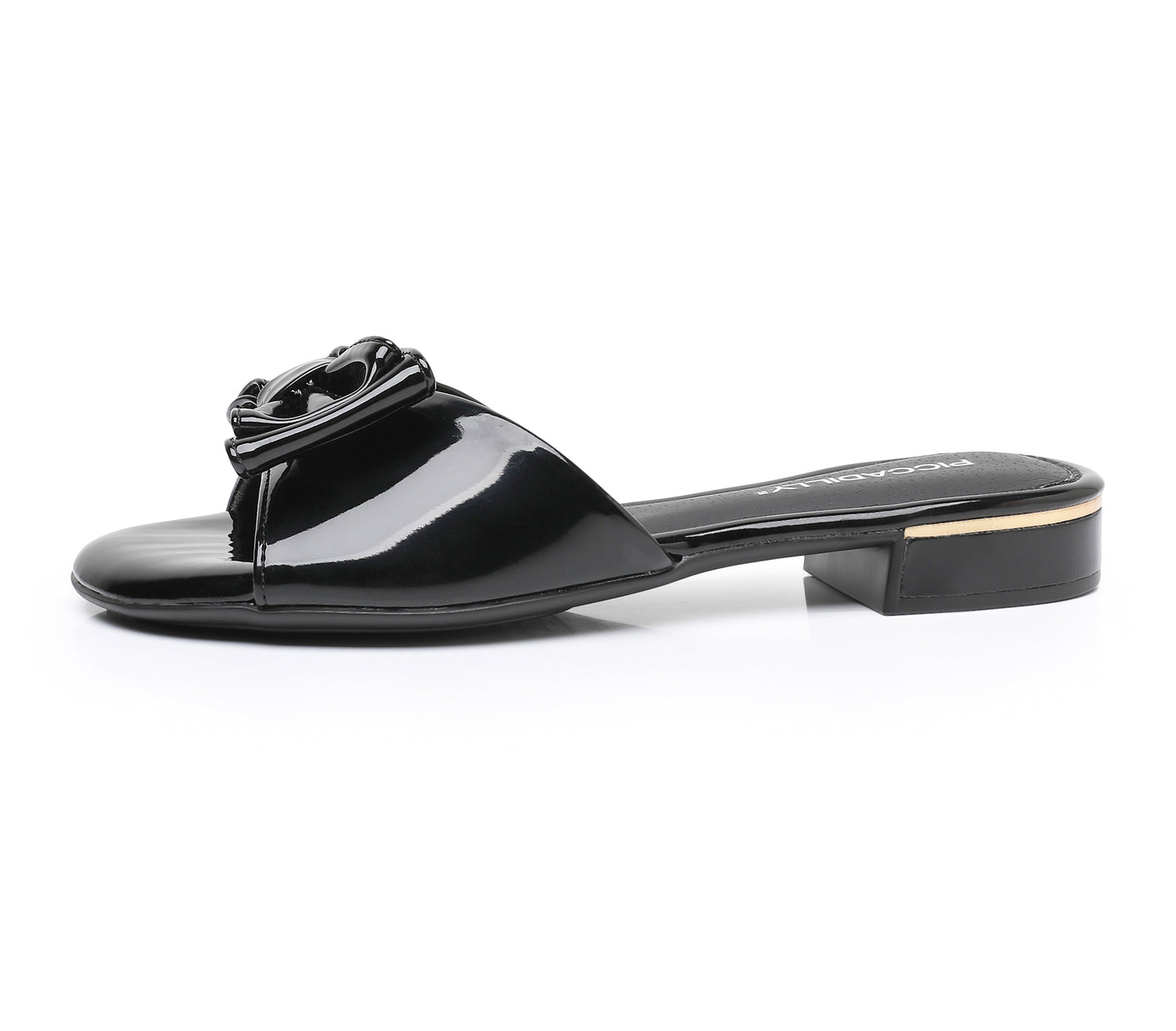 "Stay Stylish and Secure: Piccadilly Black Women's Summer Slide Sandals" (558.007)