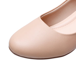 Nude Nappa Pumps for Women (140.110)